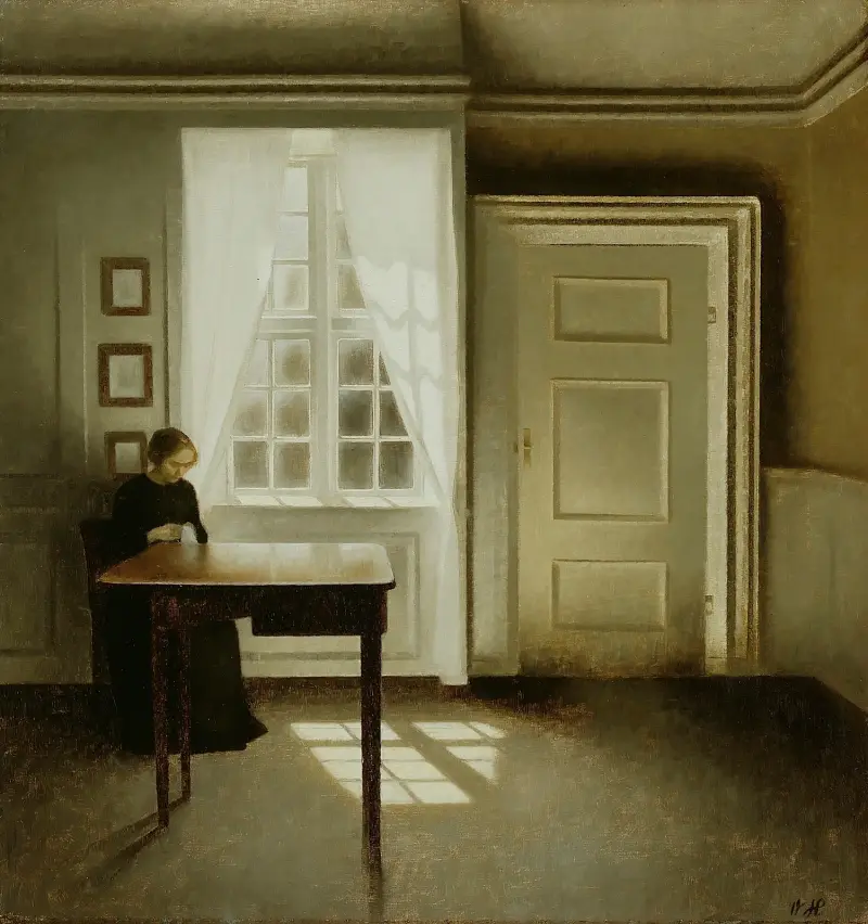 Wnętrze z damą, Vilhelm Hammershøi
