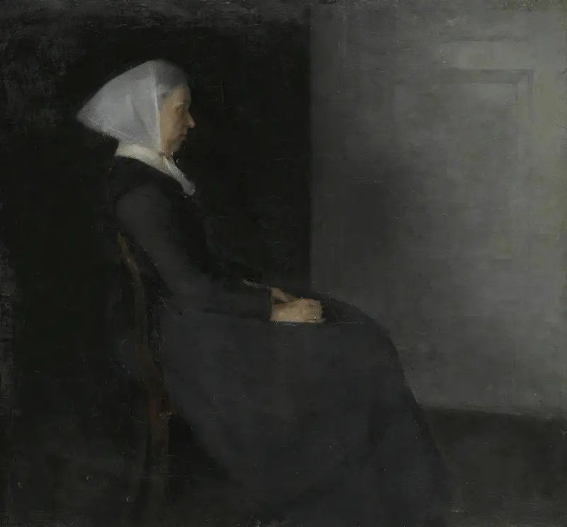 Kunstnerens Moder Frederikke Hammershøi (Portrait Of The Artist’s Mother) av Vilhelm Hammershøi