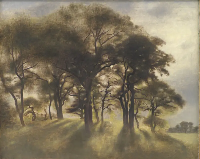 Near Fortunen, Jægersborg Deer Park, North of Copenhagen av Vilhelm Hammershøi