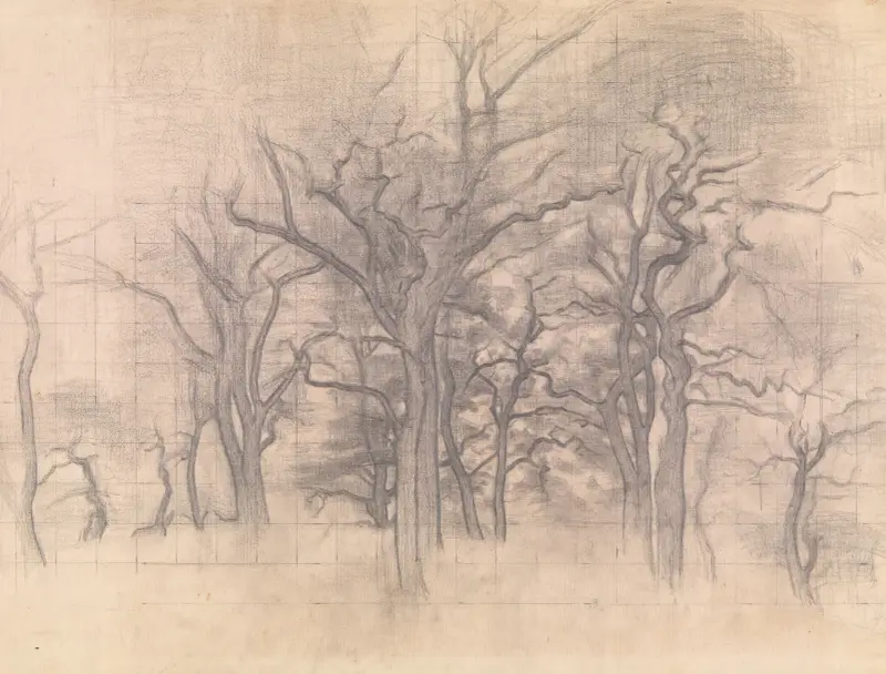 Dubové stromy, 1899, Vilhelm Hammershøi