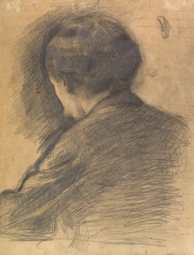 Selbstporträt von hinten gesehen von Vilhelm Hammershøi