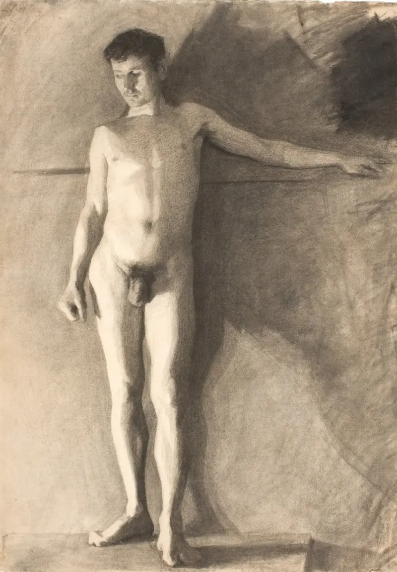 Stojící mužský model, Vilhelm Hammershøi