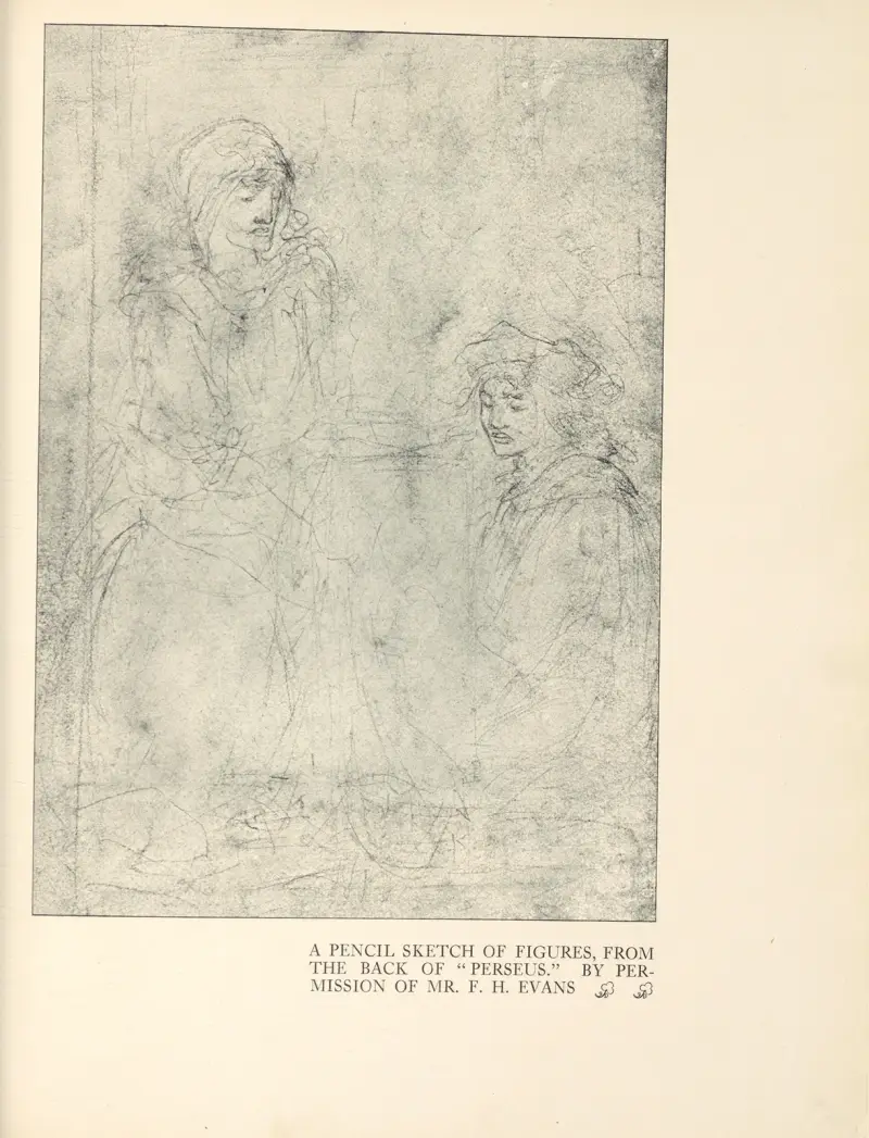 A Pencil Sketch of Figures. From The Back of ‘Perseus’ av Aubrey Vincent Beardsley