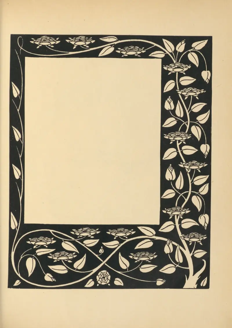 Rahmenmuster. Aus 'Le Morte d’Arthur' – Nr. 3 von Aubrey Vincent Beardsley