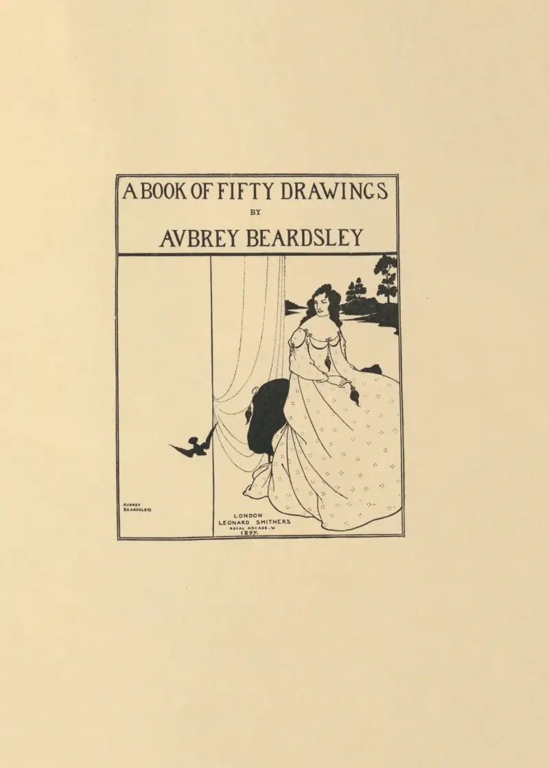 Cover Design. From ‘A Book of Fifty Drawings’ av Aubrey Vincent Beardsley