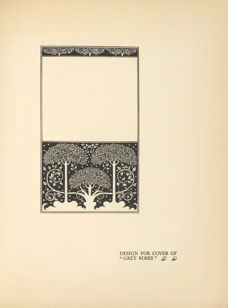 Design for cover of ‘Grey Roses’ av Aubrey Vincent Beardsley