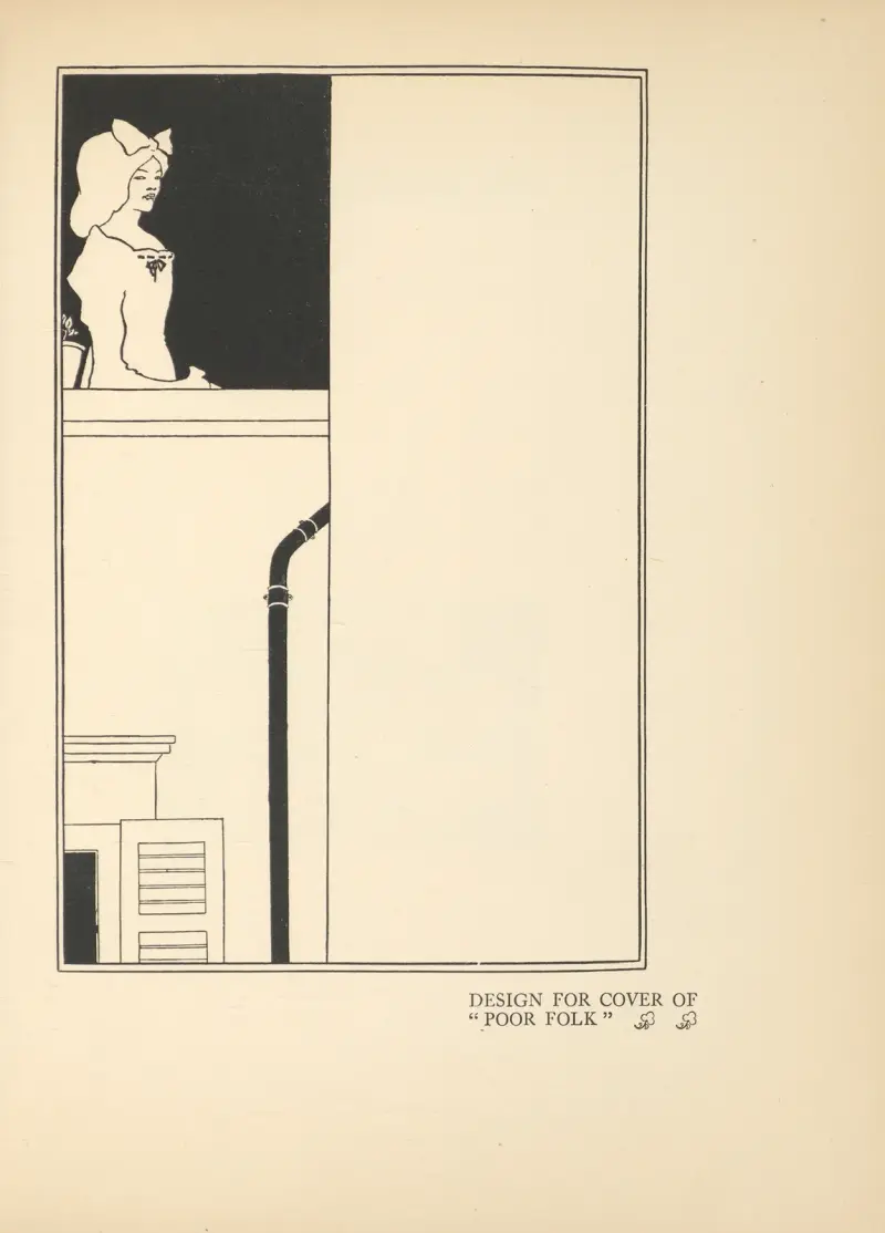 Omslagsdesign för 'Fattigt folk' av Aubrey Vincent Beardsley