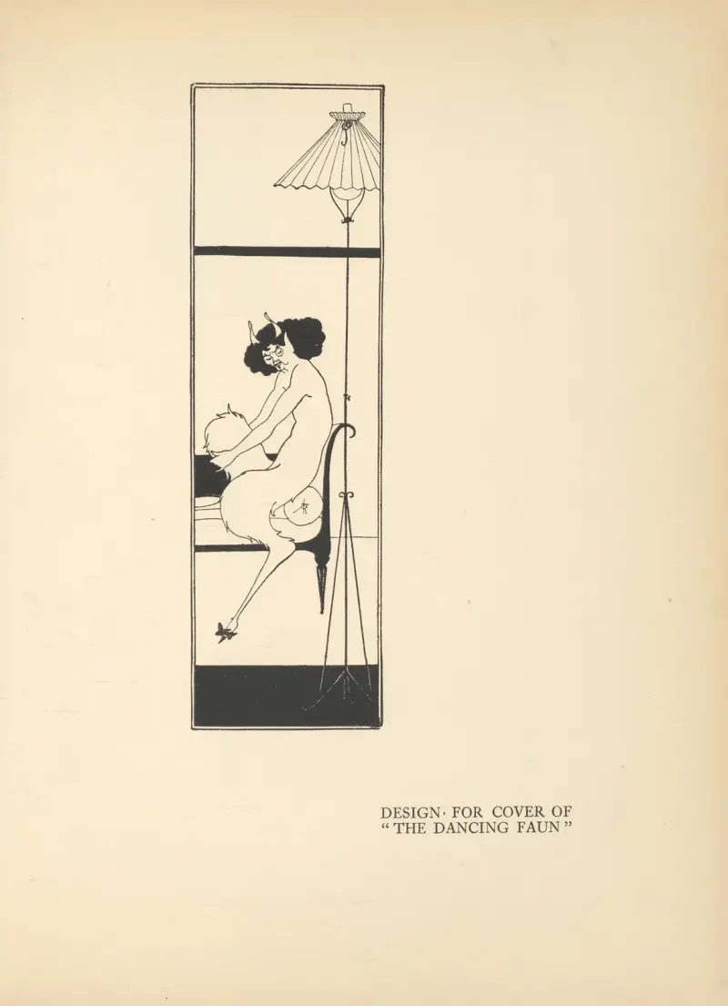 Design for cover of ‘The Dancing Faun’ av Aubrey Vincent Beardsley