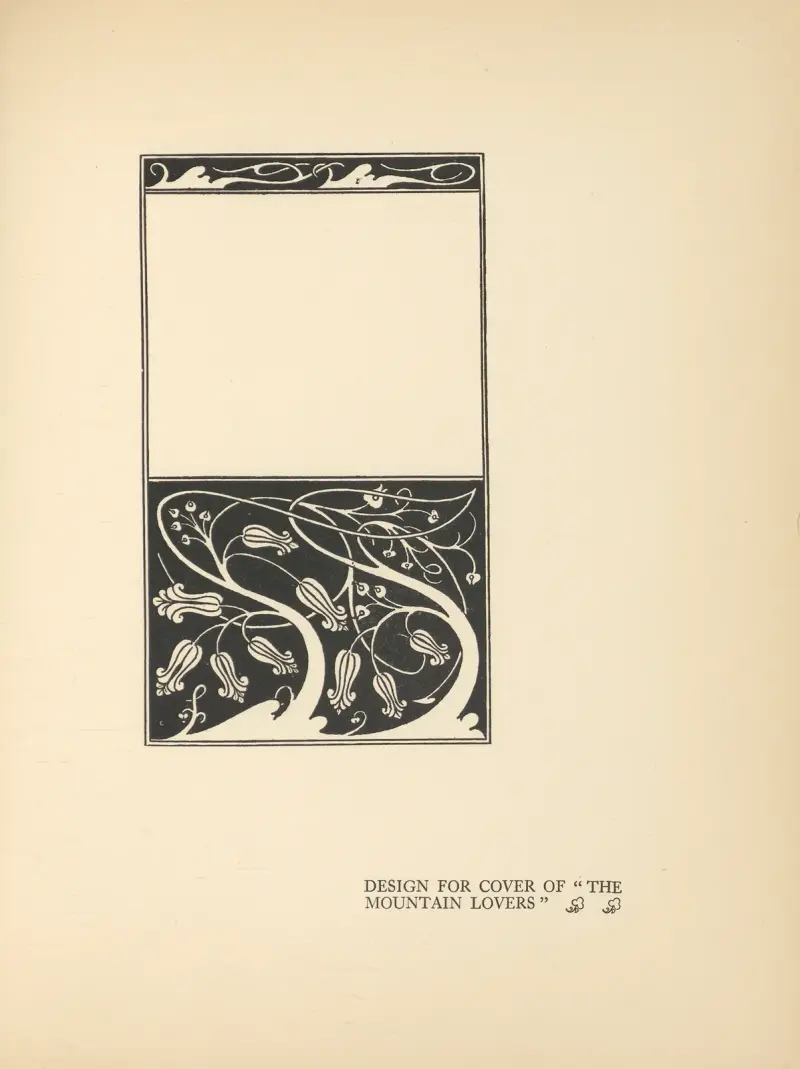 Design for cover of ‘The Mountain Lovers’ av Aubrey Vincent Beardsley