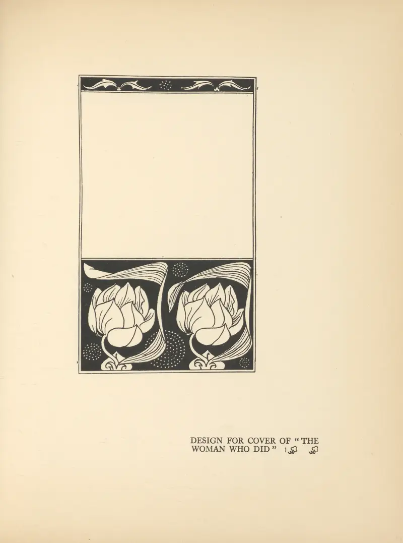 Design for cover of ‘The Woman Who Did’ av Aubrey Vincent Beardsley