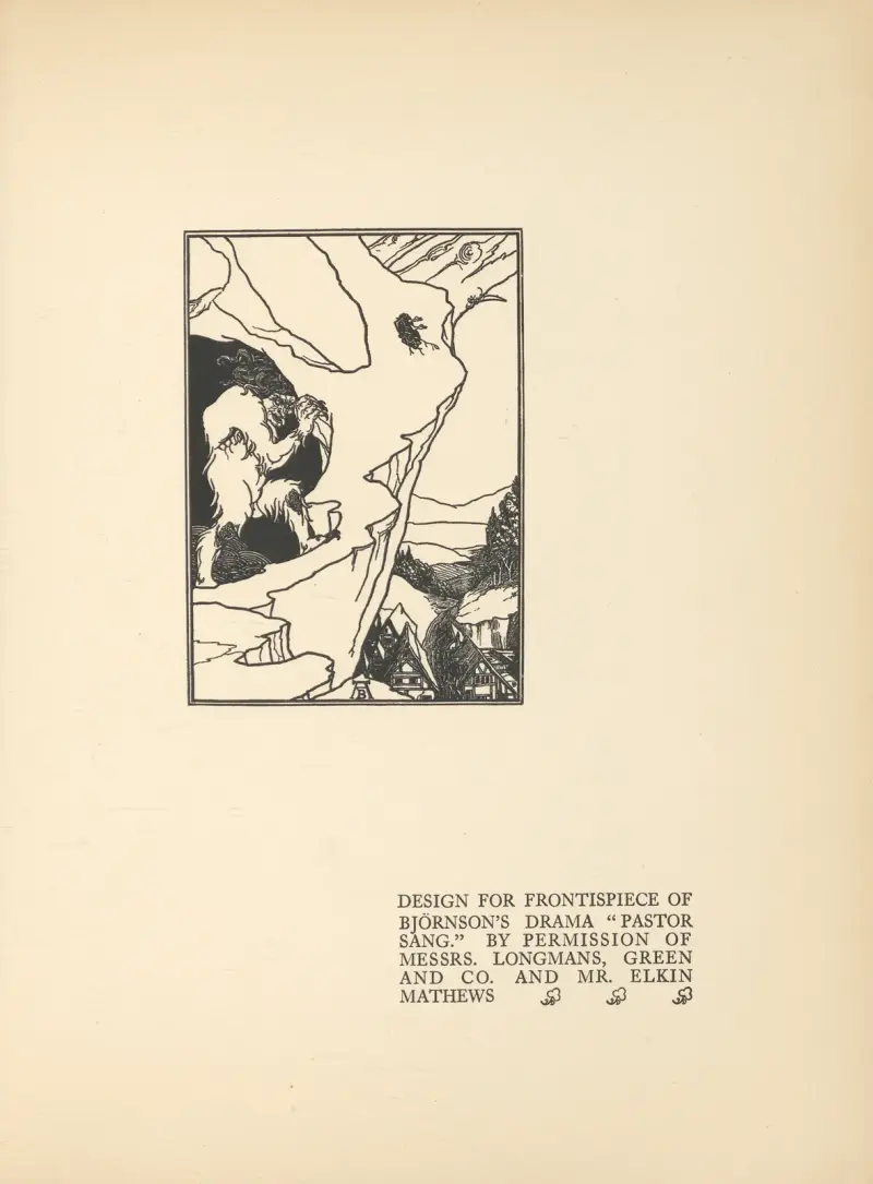 Design For Frontispiece of Björnson’s Drama ‘Pastor Sang av Aubrey Vincent Beardsley