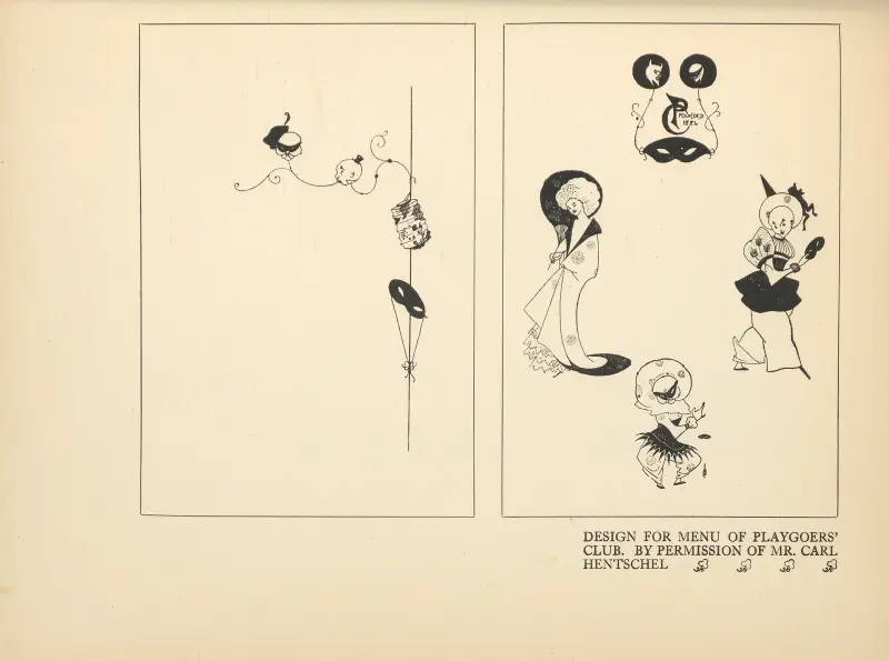 Design For Menu of Playgoers’ Club av Aubrey Vincent Beardsley