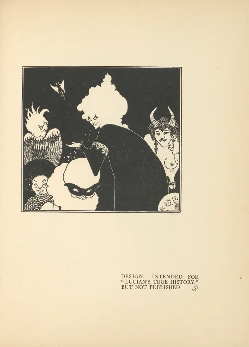 Design. Avsedd för 'Lucians sanna historia', men ej publicerad av Aubrey Vincent Beardsley