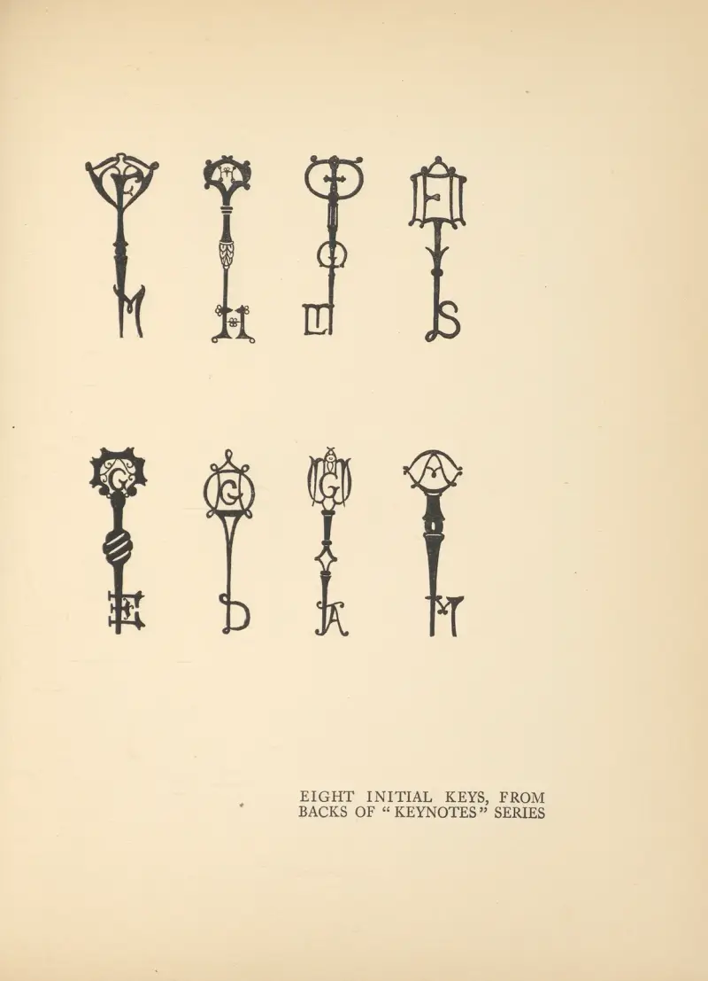 Eight Initial Keys. From Backs of ‘Keynotes’ Series av Aubrey Vincent Beardsley