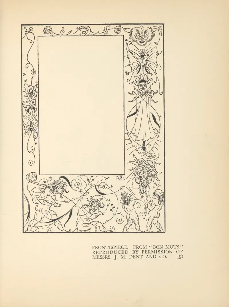 Frontispiz. Aus 'Bon Mots' von Aubrey Vincent Beardsley
