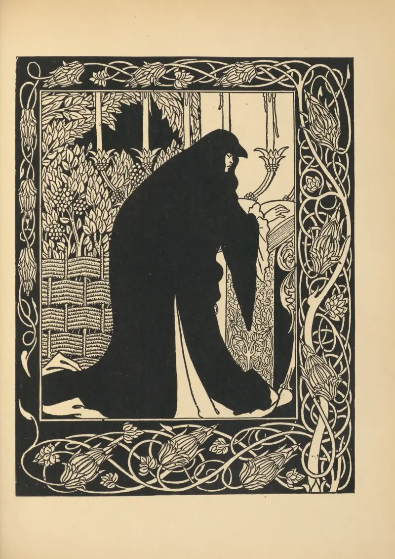 How Queen Guenever made her a Nun. From ‘Le Morte d’Arthur’ – nr 2 av Aubrey Vincent Beardsley