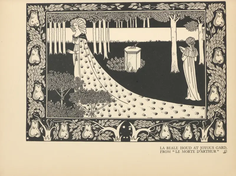 La Beale Isoud At Joyoüs Gard. From ‘Le Morte d’Arthur av Aubrey Vincent Beardsley