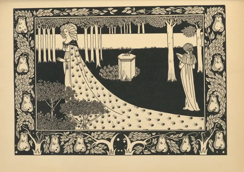 La Beale Isoud at Joyous Gard. From ‘Le Morte d’Arthur’ av Aubrey Vincent Beardsley