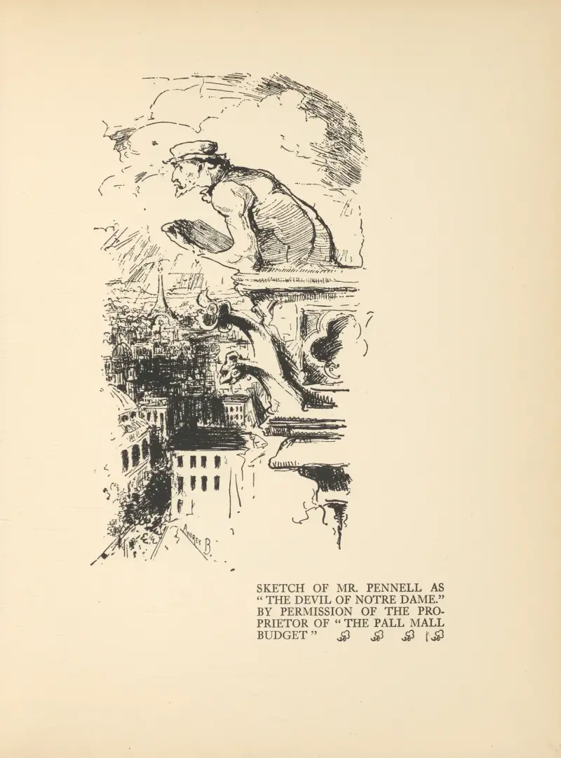 Sketch of Mr. Pennell As ‘The Devil of Notre Dame’ av Aubrey Vincent Beardsley