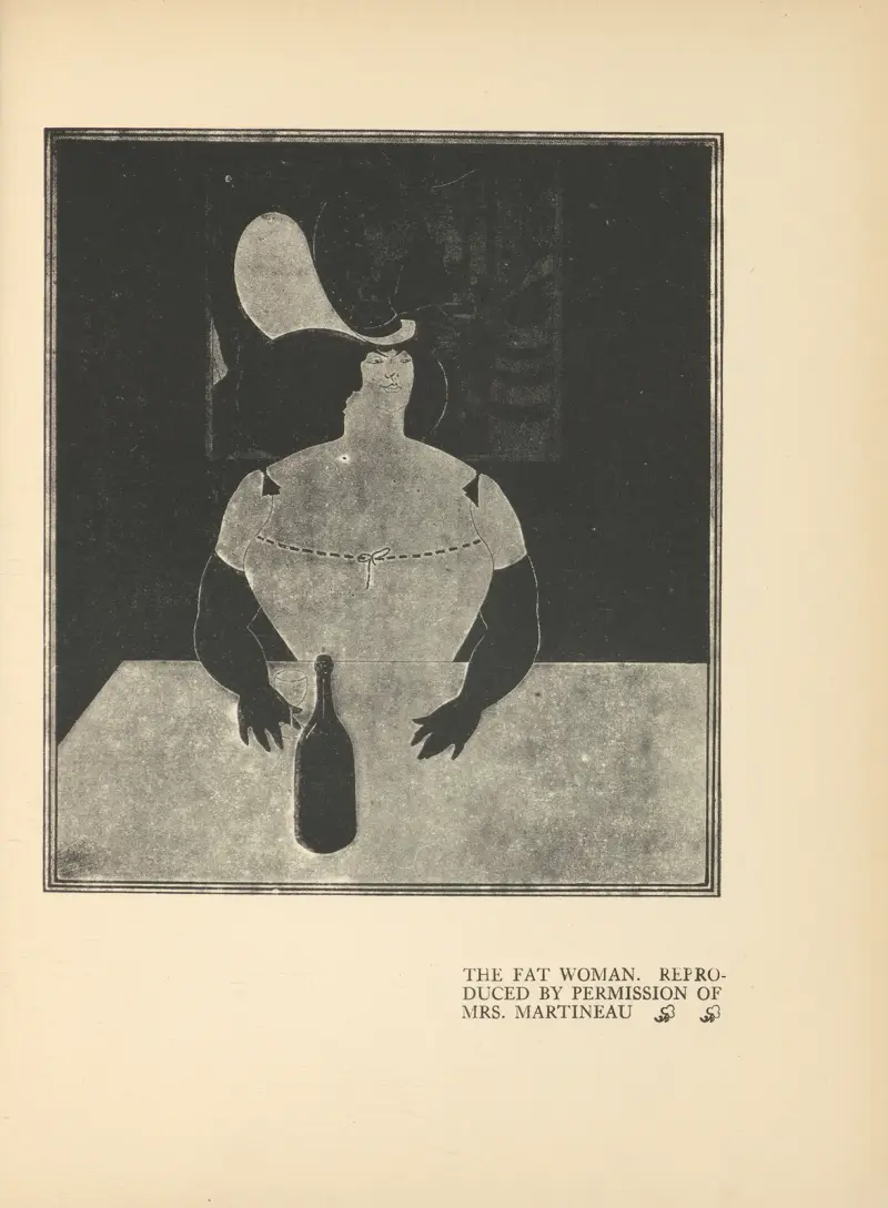 The Fat Woman – nr 1 av Aubrey Vincent Beardsley