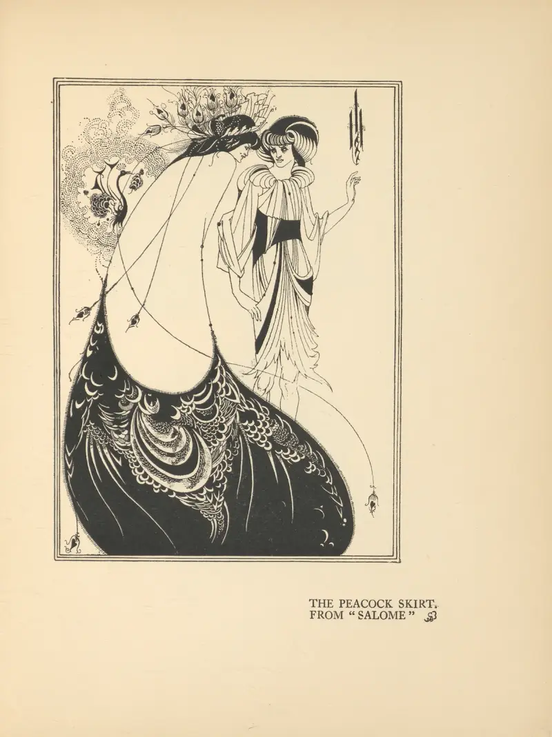 The Peacock Skirt. From ‘Salome’ – nr 1 av Aubrey Vincent Beardsley