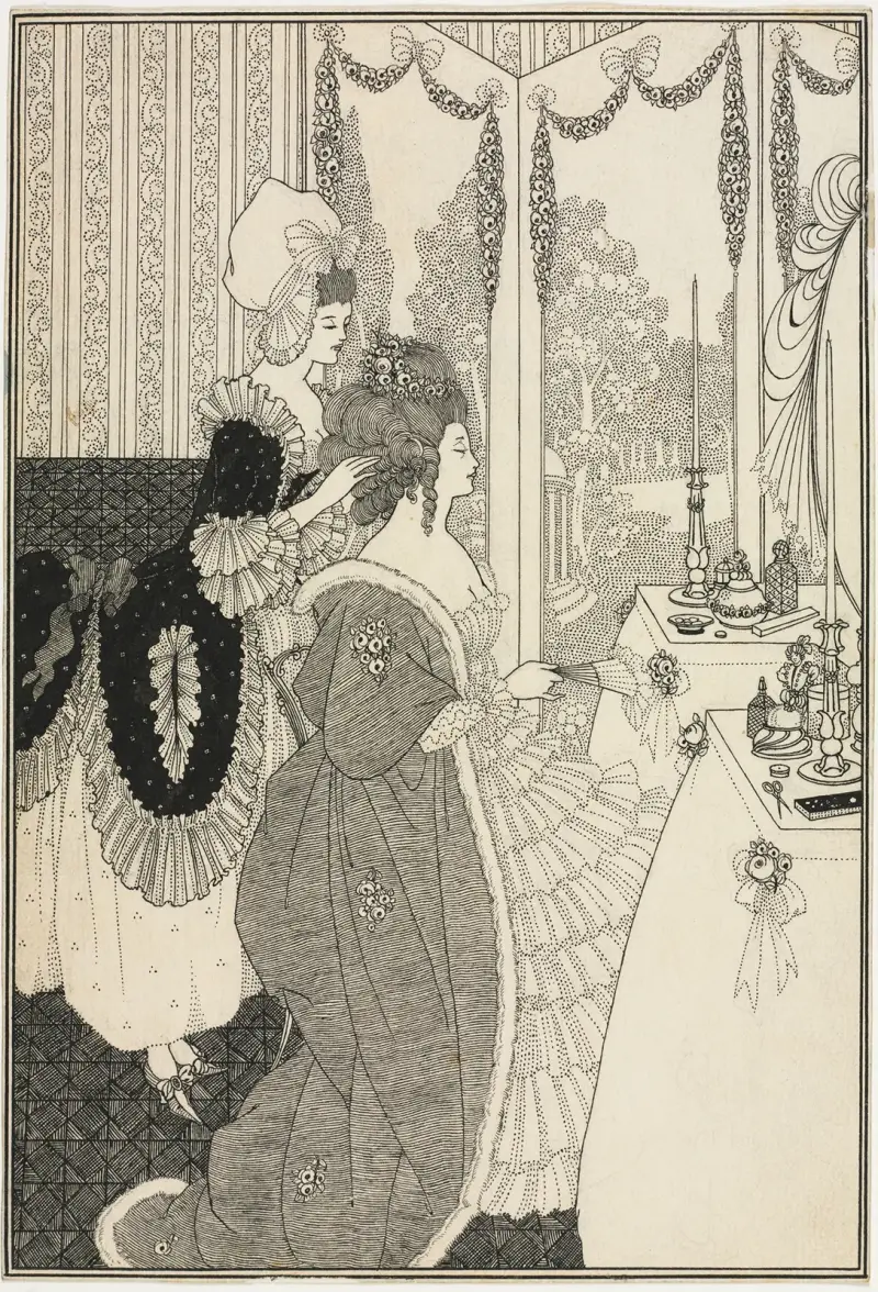 The Toilet, from The Rape of the Lock by Alexander Pope av Aubrey Vincent Beardsley