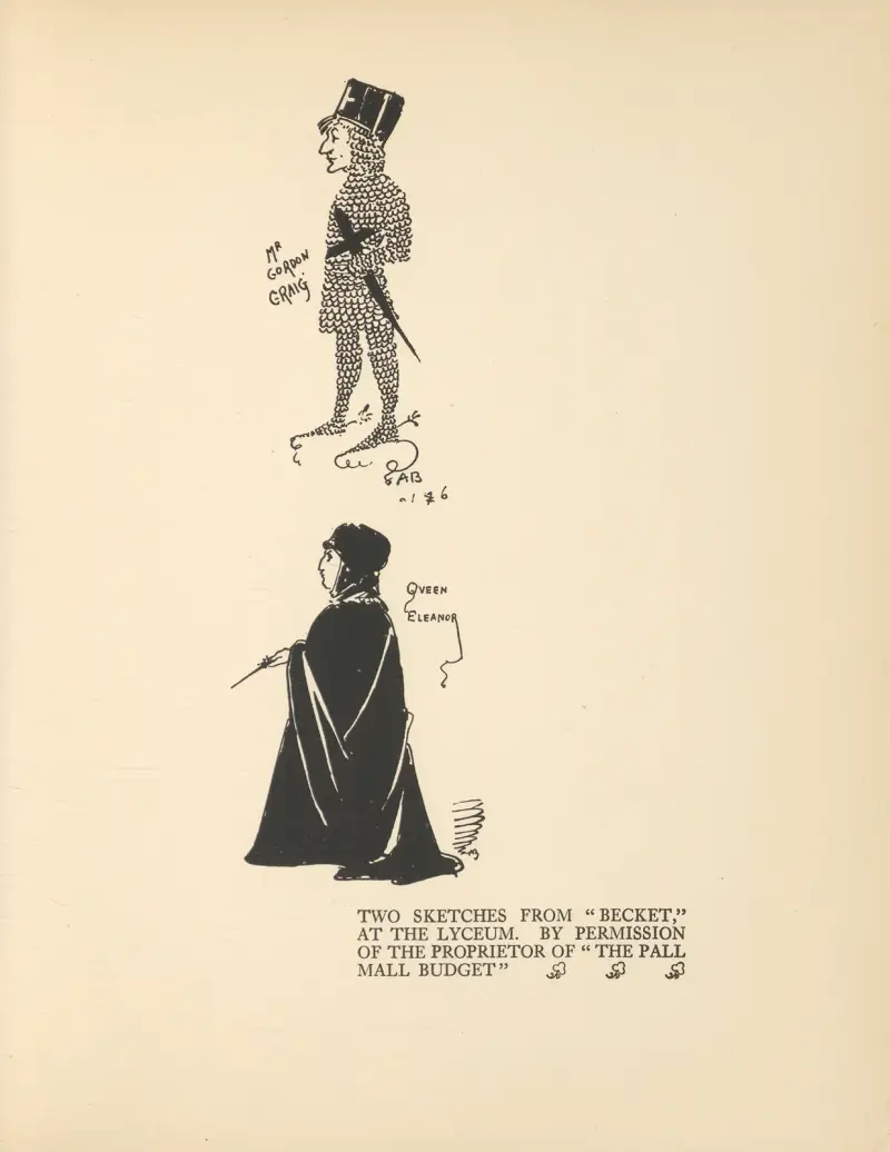 Zwei Skizzen aus „Becket“ von Aubrey Vincent Beardsley