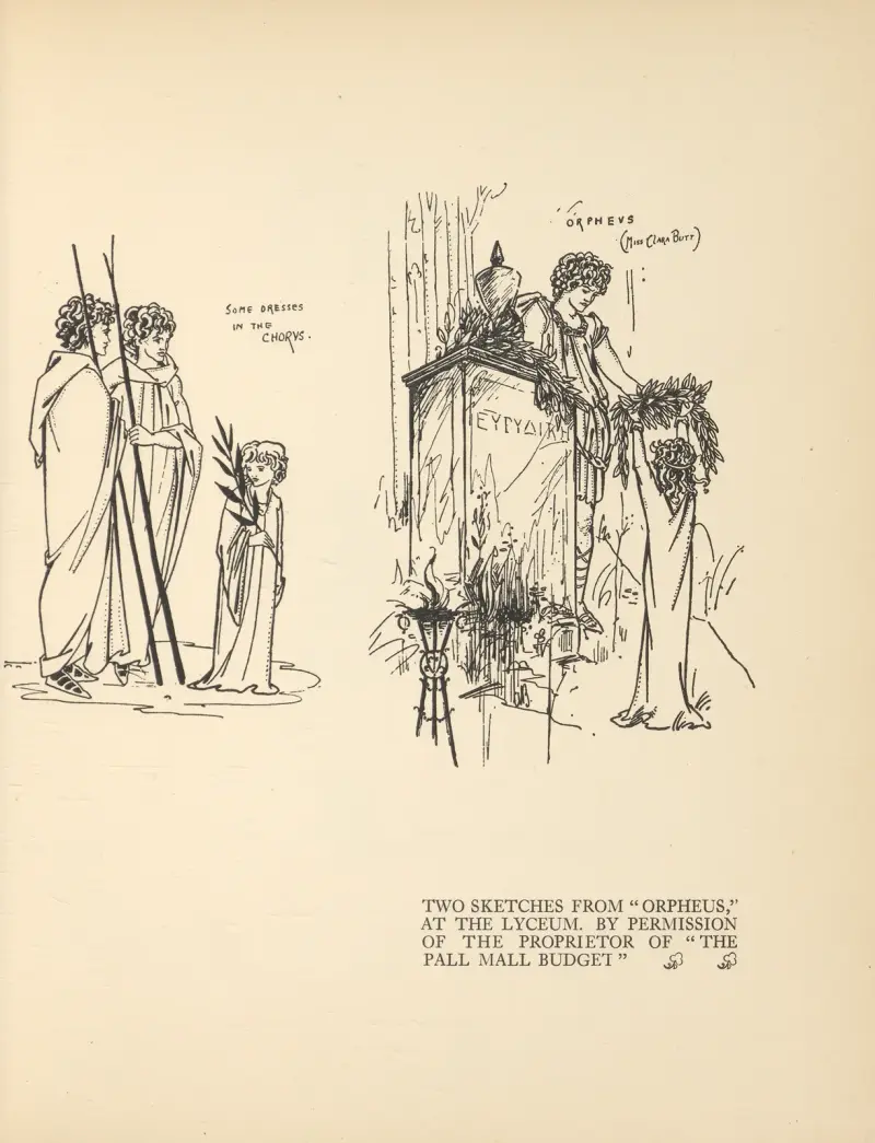 Zwei Skizzen aus „Orpheus“ – Nr. 1 von Aubrey Vincent Beardsley