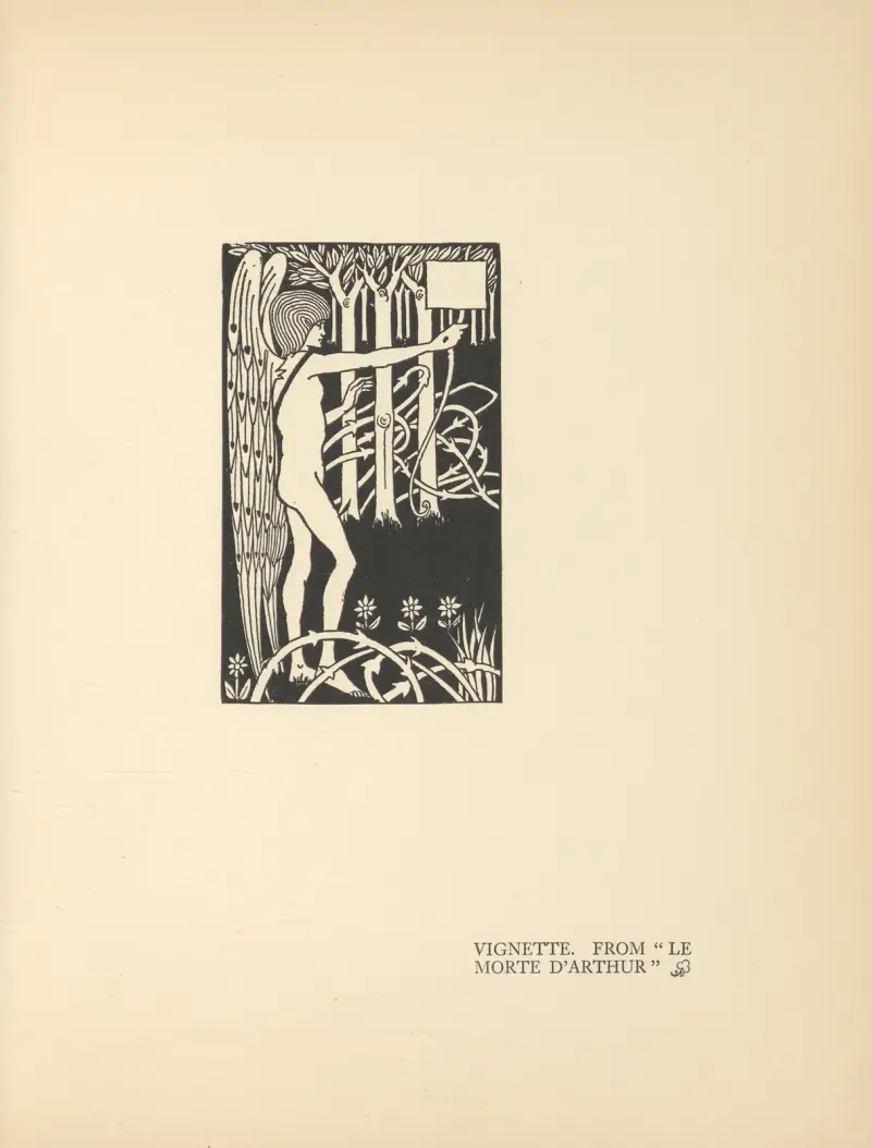 Vignette. From ‘Le Morte d’Arthur’ – nr 9 av Aubrey Vincent Beardsley