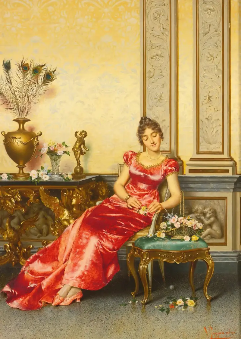 A Basket Of Flowers av Vittorio Reggianini