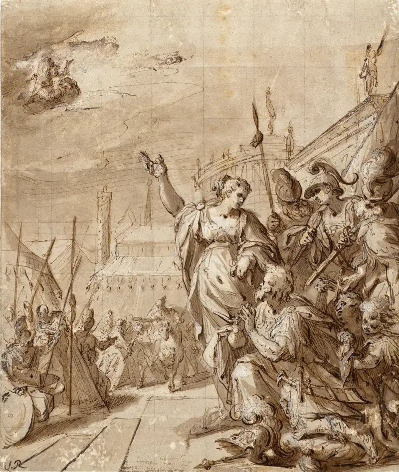 Augustus och den tiburtinska sibyllan av Hans von Aachen