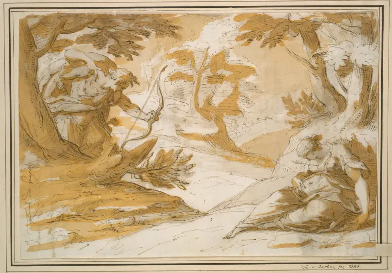 Kefalos zabíjí Prokris, Hans von Aachen