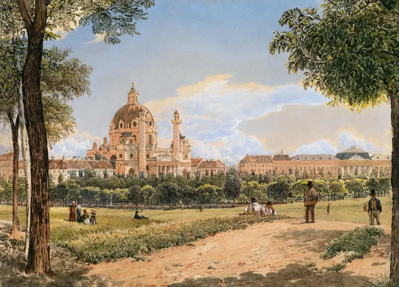 Blick auf die Karlskirche und das Polytechnische Institut von Rudolf von Alt