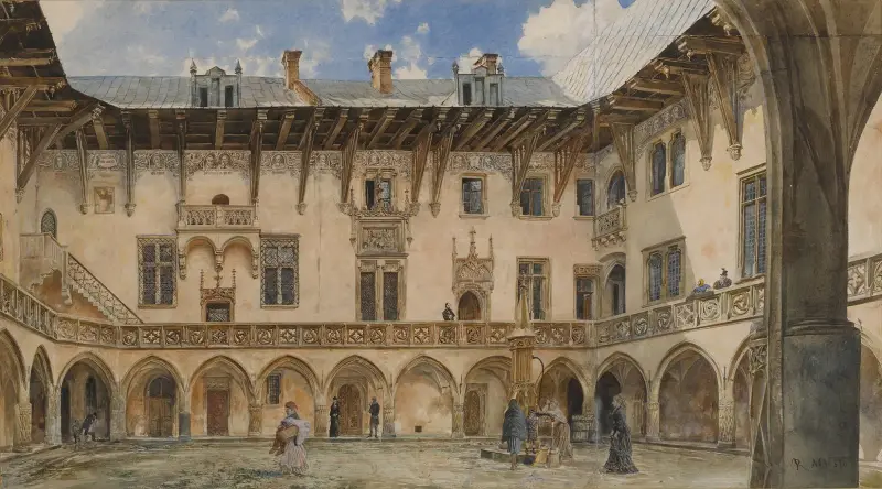 Innenhof der Universität Krakau von Rudolf von Alt