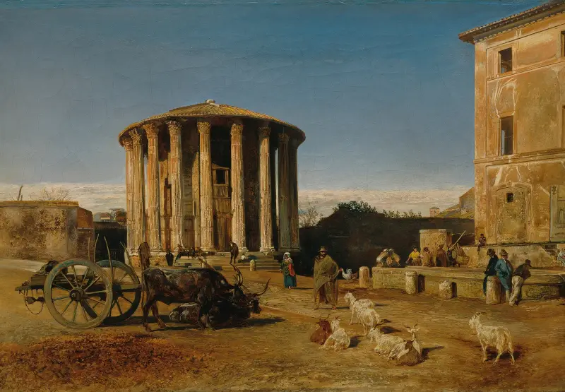 Der Vestatempel in Rom von Rudolf von Alt