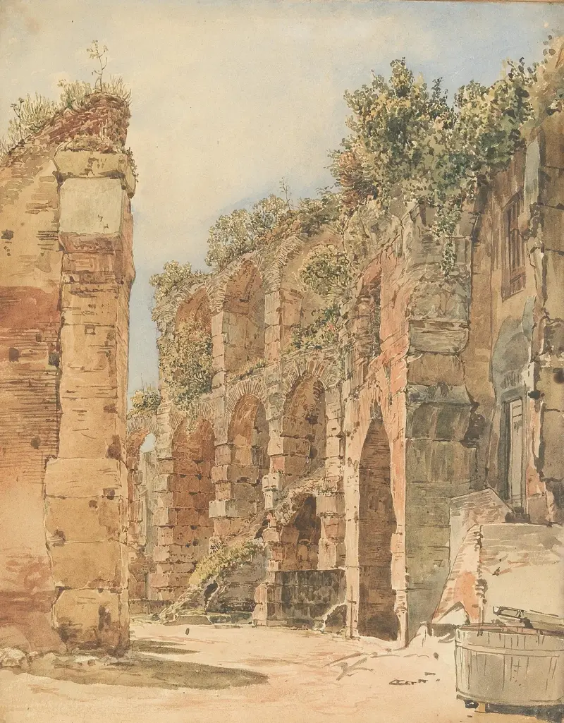 Die Burgruine Emmerberg in der neuen Welt bei Wiener Neustadt von Rudolf von Alt