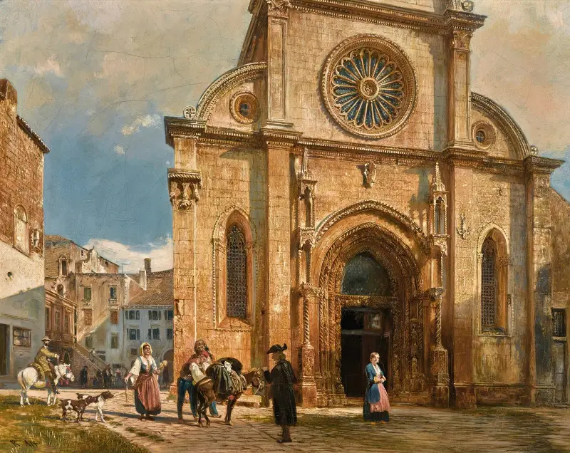 The Cathedral Of St James In Sebenico av Rudolf von Alt