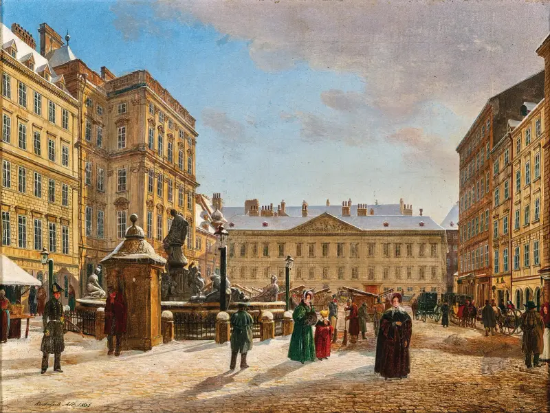 Nowy Targ w Wiedniu zimą, Rudolf von Alt