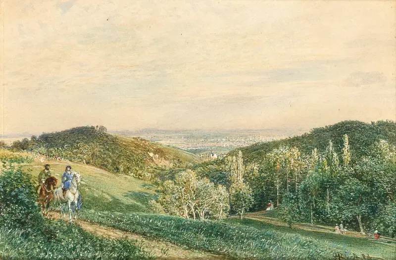 Blick vom Cobenzl auf Grinzing und Wien von Rudolf von Alt