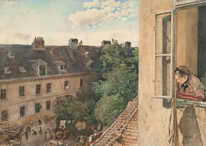 View of the Alservorstadt av Rudolf von Alt