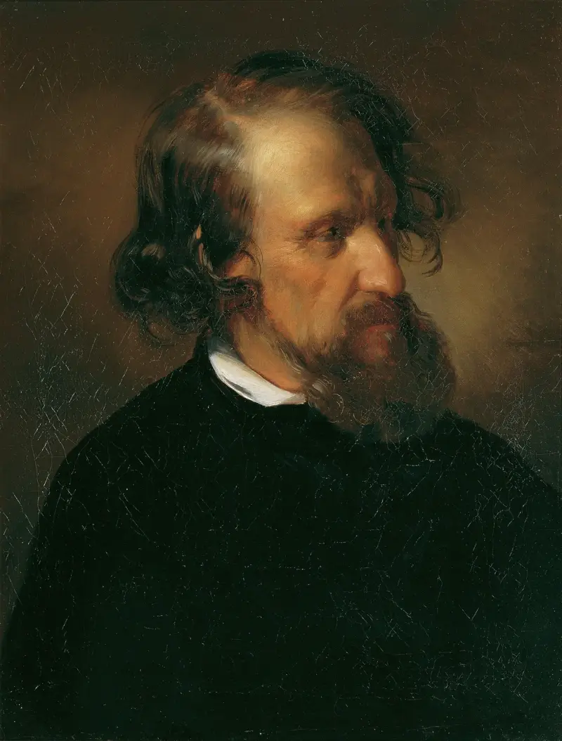 Målaren och litografen Josef Kriehuber (1800–1876) av Friedrich von Amerling