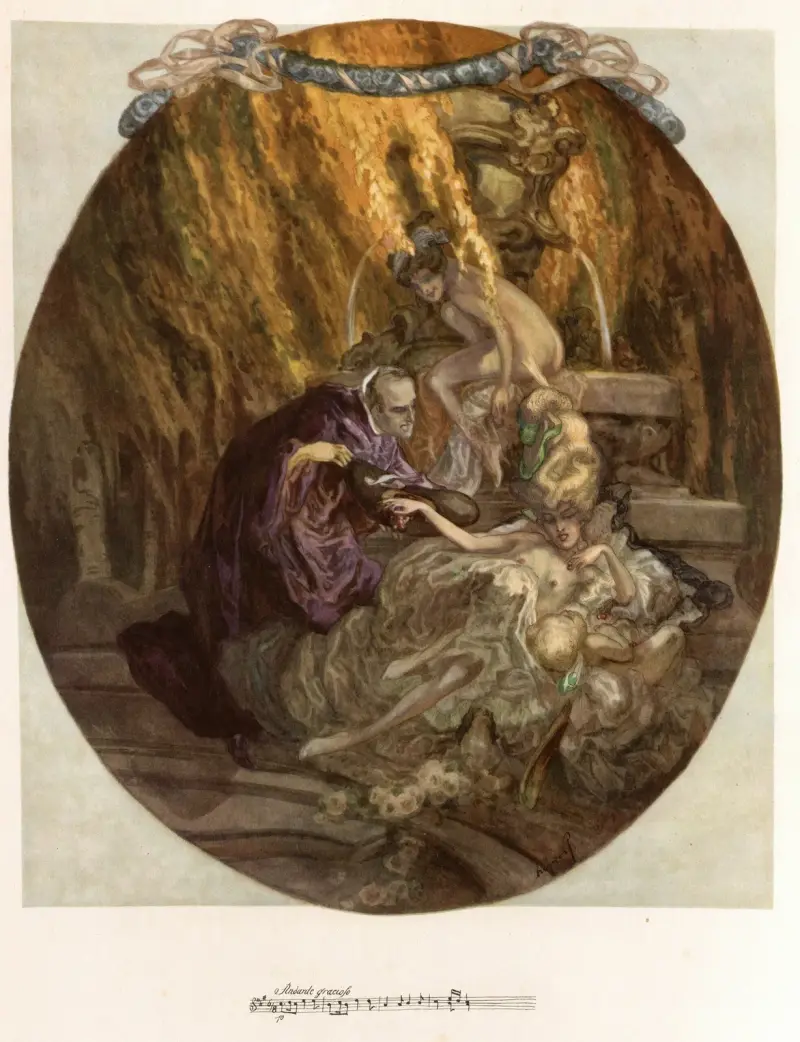 Blad ur 'Aus meinen Schlössern' 2 av Franz von Bayros