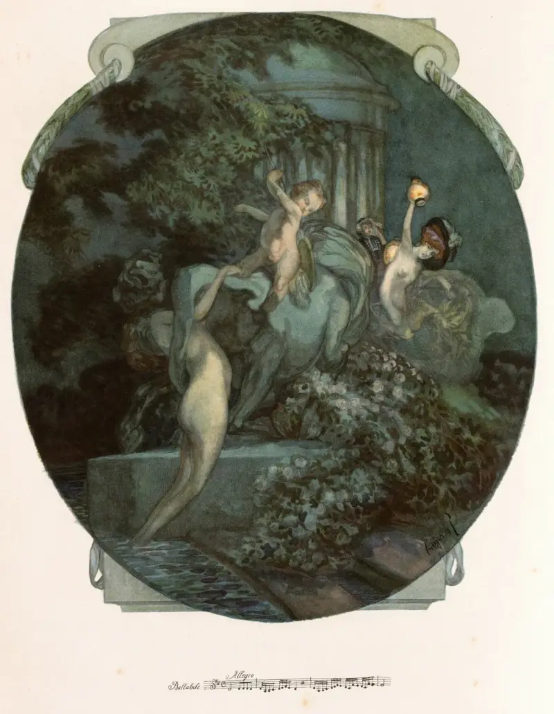 Blad ur 'Aus meinen Schlössern' 4 av Franz von Bayros