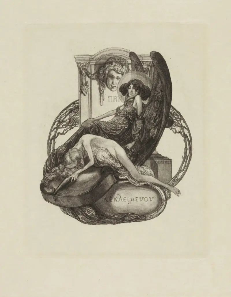 Bookplate; Kekleimenon Des Küntlers eigenes Buchzeichen av Franz von Bayros