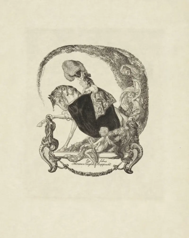 Bookplate of Florence Taylor Rupprecht av Franz von Bayros