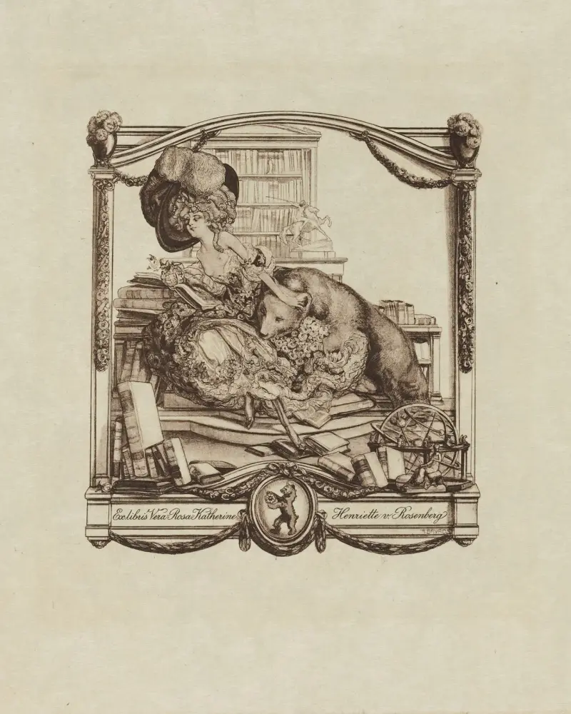 Ekslibris Very Rosy Katherine Henriette von Rosenberg, Franz von Bayros