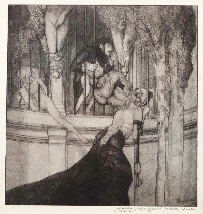 Erotische Darstellung 5 av Franz von Bayros