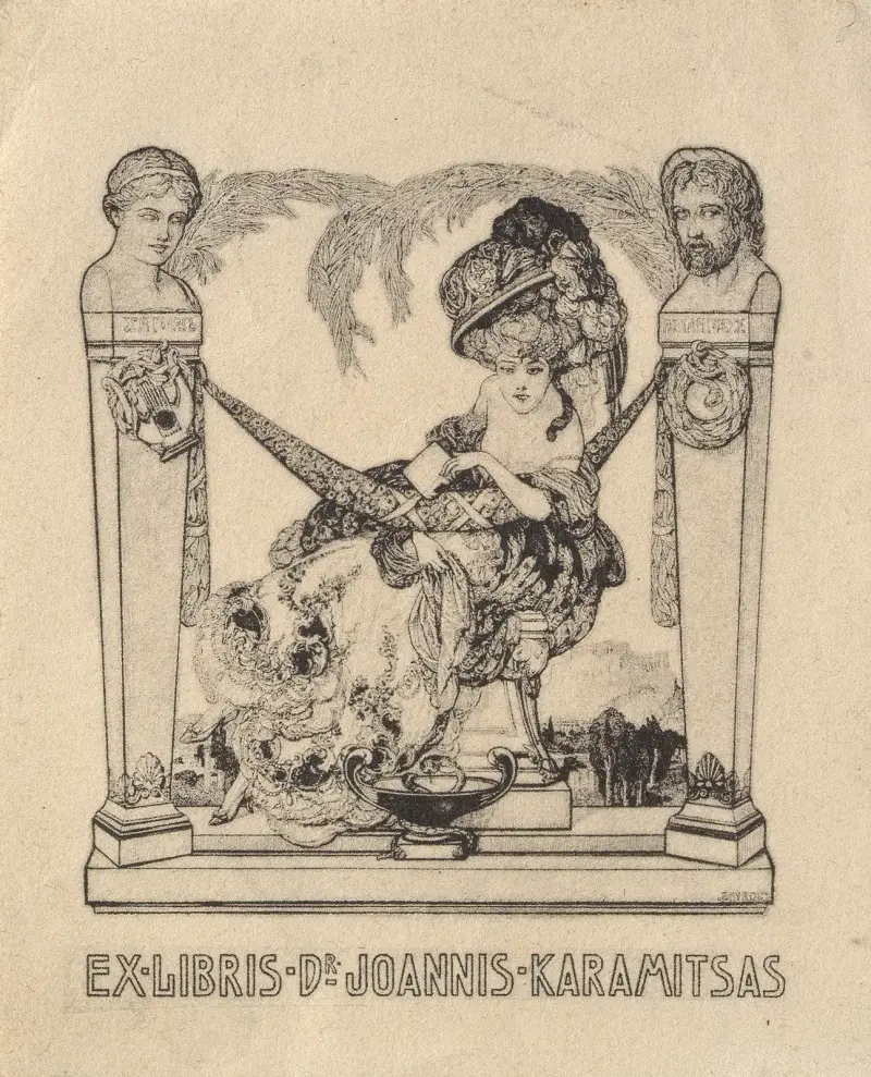 Ex Libris Dr. Joannis Karamitsas av Franz von Bayros