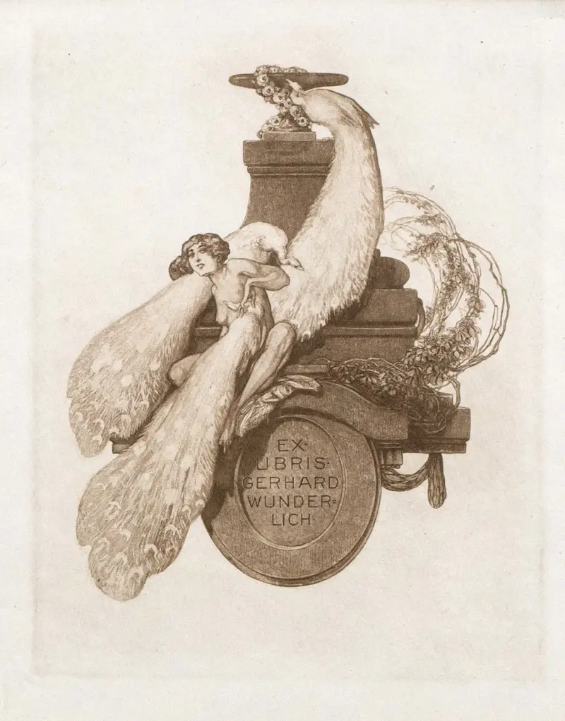 Ex libris Gerhard Wunderlich av Franz von Bayros