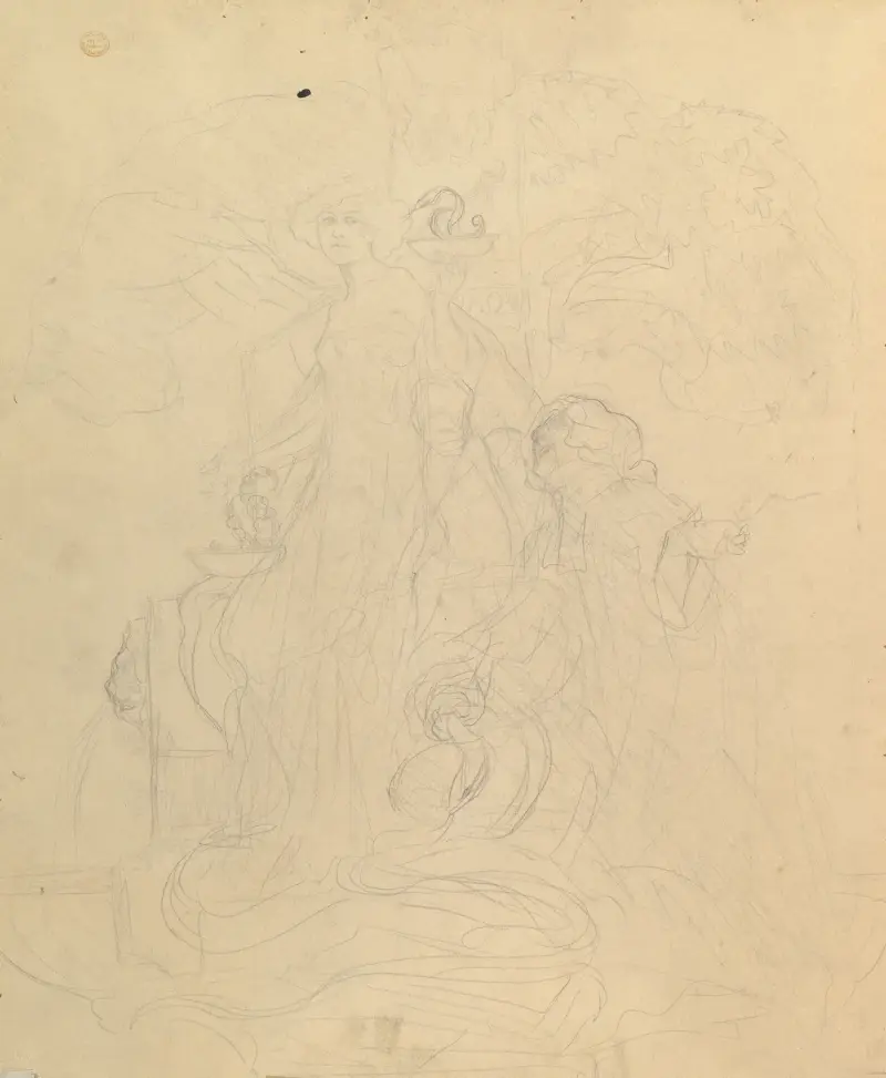 Study for a Bookplate with St. George Rescuing a Maiden from a Dragon. – nr 2 av Franz von Bayros